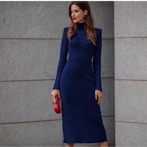 Zara Dresses & Skirts - Zara Navy Long Sleeve Dress